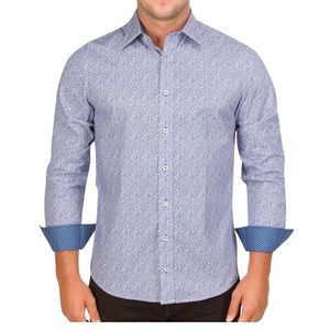 Blue Paisley long sleeve dress shirt
